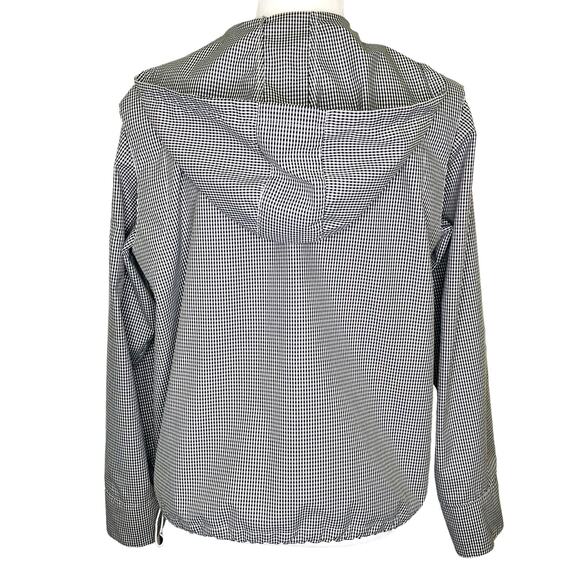 LIZGOLF Liz Claiborne Black White Pull-Over Gingham Wind Breaker Jacket Small - Picture 6 of 9